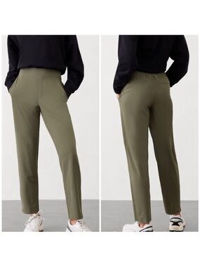 Athleta Brooklyn Mid Rise Ankle Pant size 10 tall Olive Green